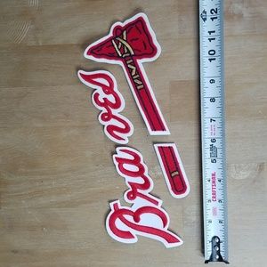 MLB Atlanta Braves Patch, PACK of 5, Iron On or Sew, Jersey, Tomahawk, chop on